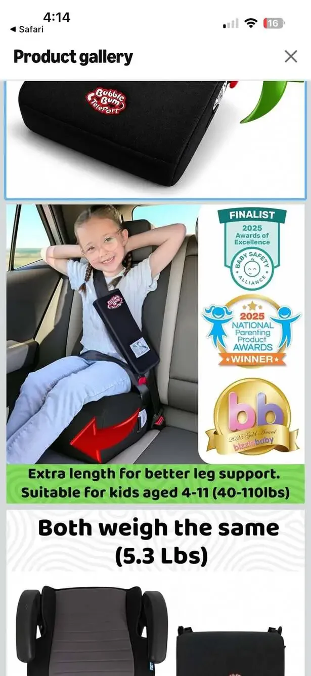 BubbleBum TelePort Portable Backless Booster Car Seat